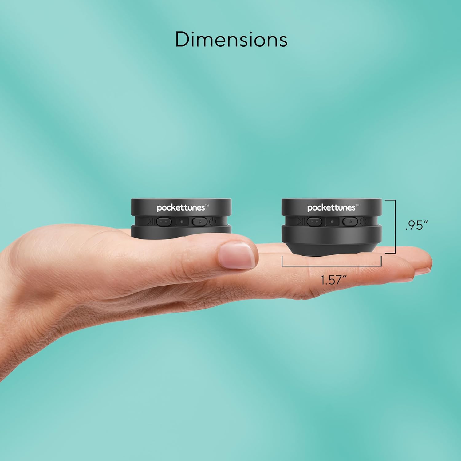Bluetooth Speaker, Bone Conduction Portable Wireless Speaker with Louder Volume, Crystal Clear Sound, Rich Bass, Mini Music Player for Home, Outdoor, Party Pack of 2 (Black)