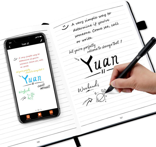 Smart Pen and Notebook - Smartpen Writing Set, Digital Smart Pens for Note Taking, Real-Time Sync for Digitizing, Storing, and Sharing Paper Notes, Compatible with Ipad, Iphone and Android Smartphone